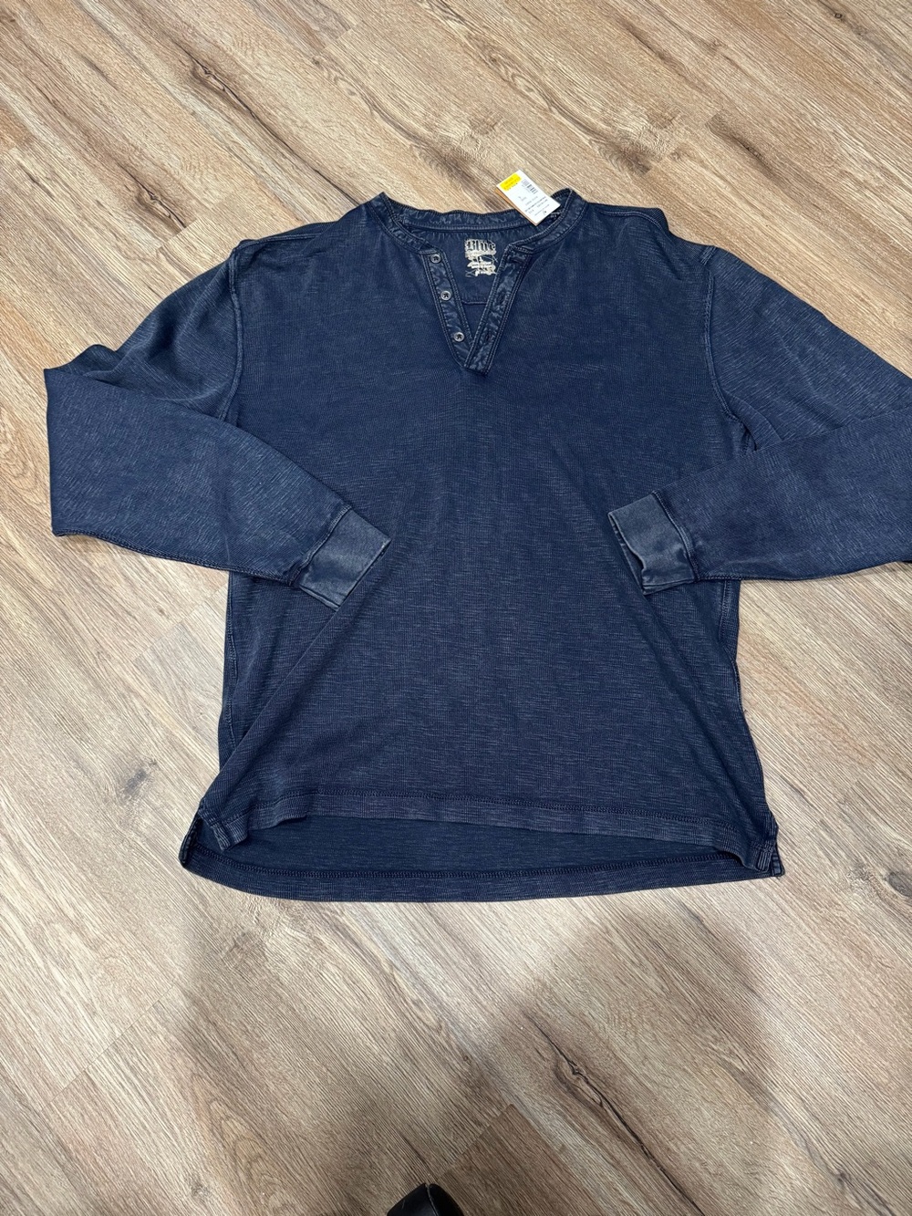Pronto Uomo Blue Dark Navy Long-Sleeve Henley